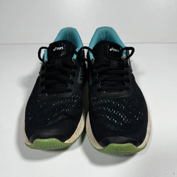 Asics fuzeX Lyte Running Shoes Sneakers Black Teal 7 38 W Athletic Workout Gym - Picture 3 of 9